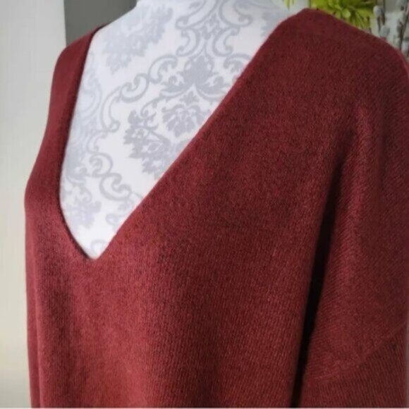 Puff Sleave Red V Neck Sweater Sz 3X New - Picture 5 of 9